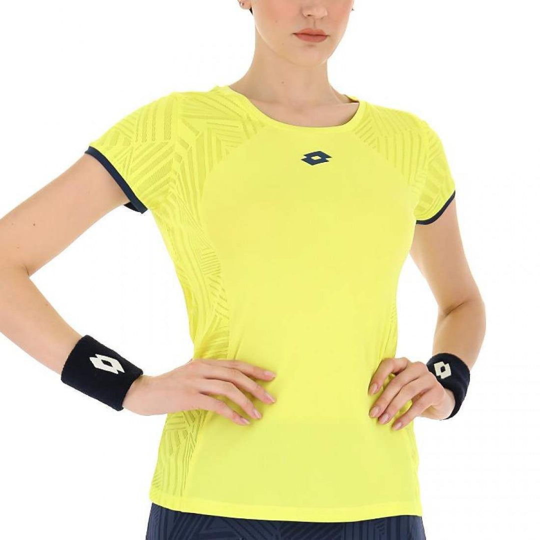 Camiseta Lotto Superrapida V Amarillo Fluor Azul Mujer | Lotto
