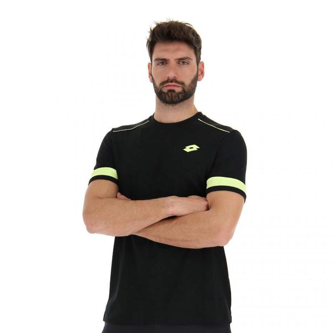 Camiseta Lotto Superrapida V Negro Amarillo Fluor | Lotto
