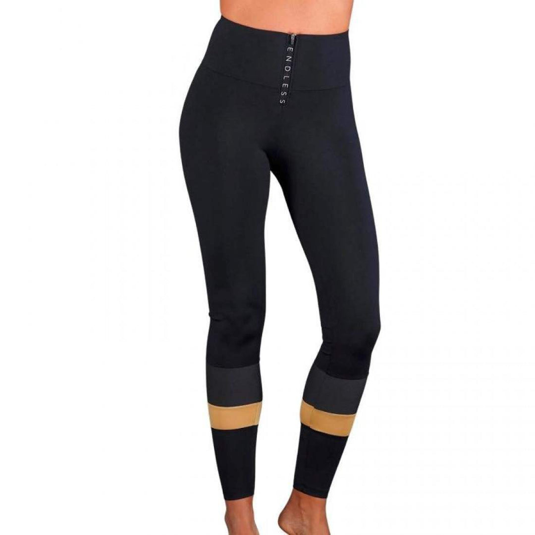 Mallas Endless Zip Negro Oro | Endless