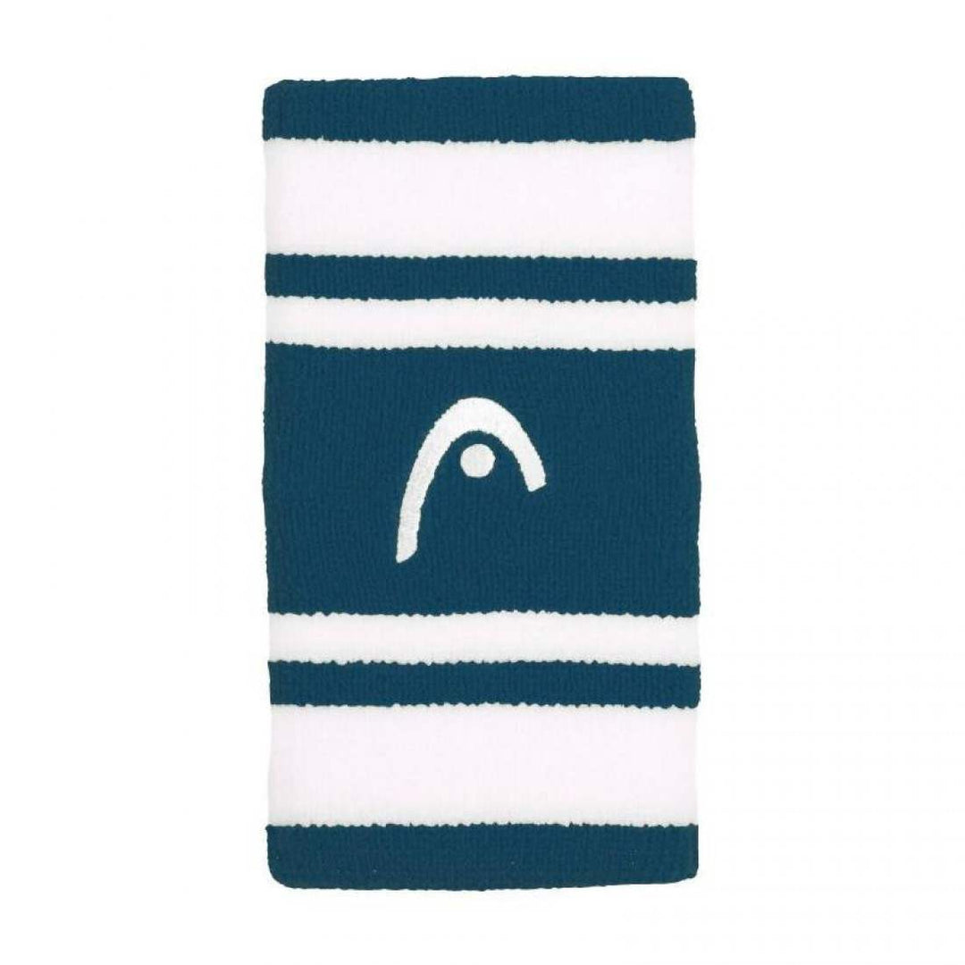 Munequeras Head Striped 5 Azul Teal Blanco 2 Unidades