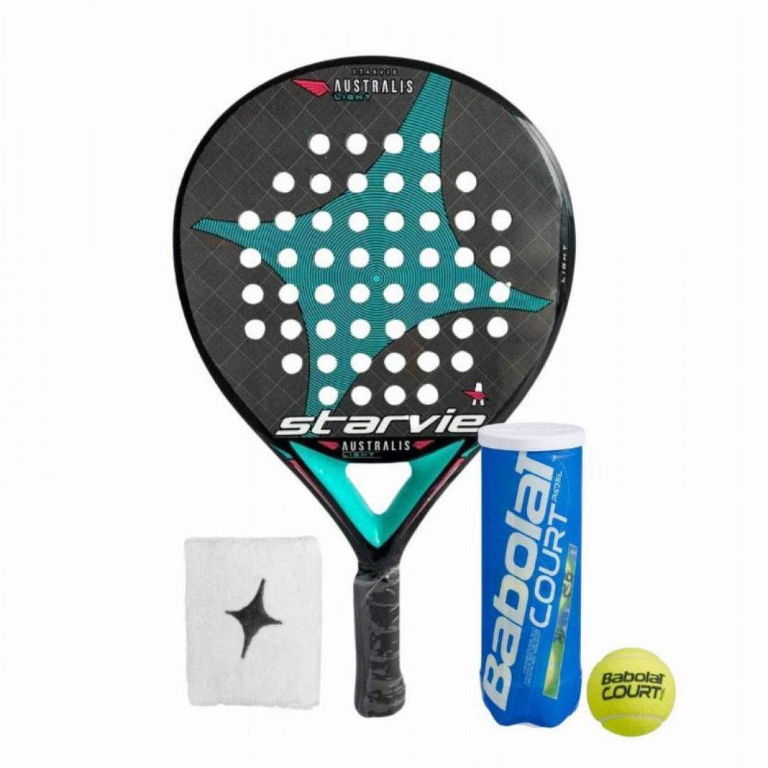 Pack Pala StarVie Australis Light con Munequera y Pelotas