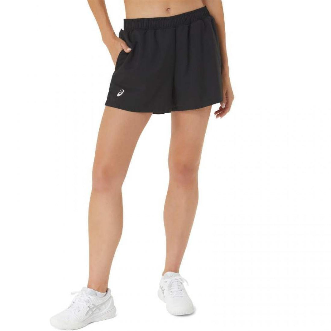 Short Asics Court Negro Blanco Mujer | Asics