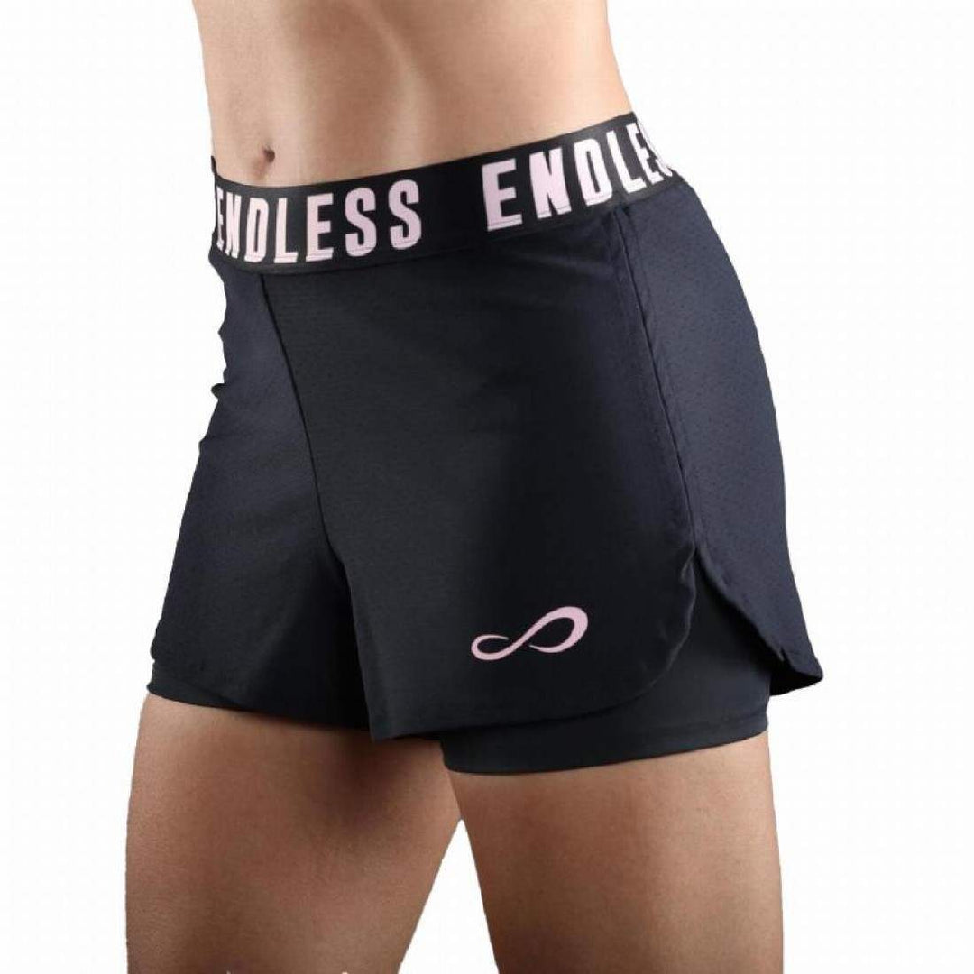 Short Endless Tech Iconic Negro Rosa Cristal Mujer | Endless