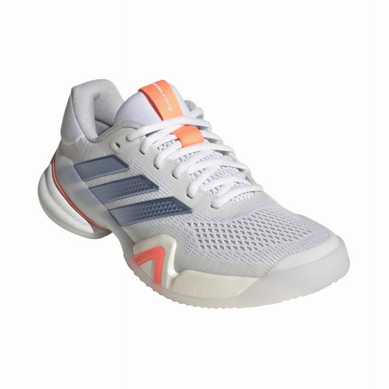 Zapatillas de Pádel Adidas Barricade 14 Blanco Azul Naranja Mujer