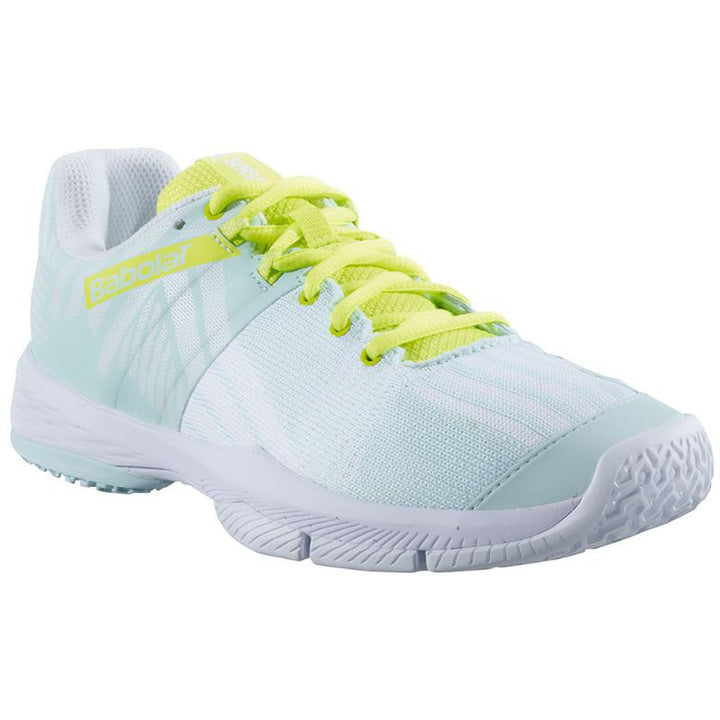 Zapatillas de Padel Babolat Sensa Azul Amarillo Fluor Mujer