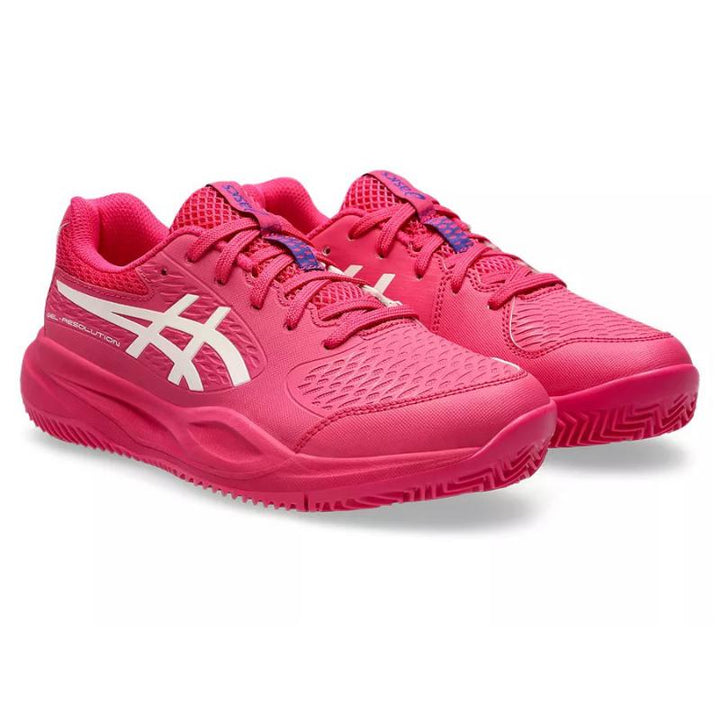 Zapatillas de Padel Asics Gel Resolution X Clay GS Rosa Brillante Crema Junior