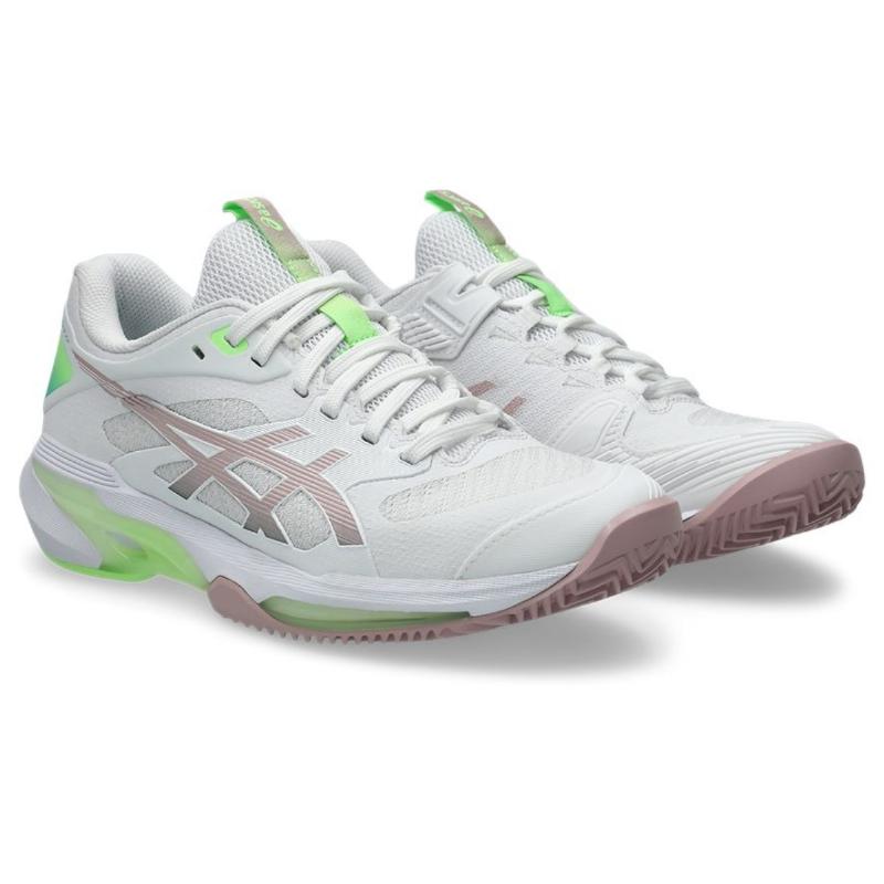 Zapatillas de Padel Asics Solution Speed FF 4 Clay Blanco Rosa Morganita Mujer