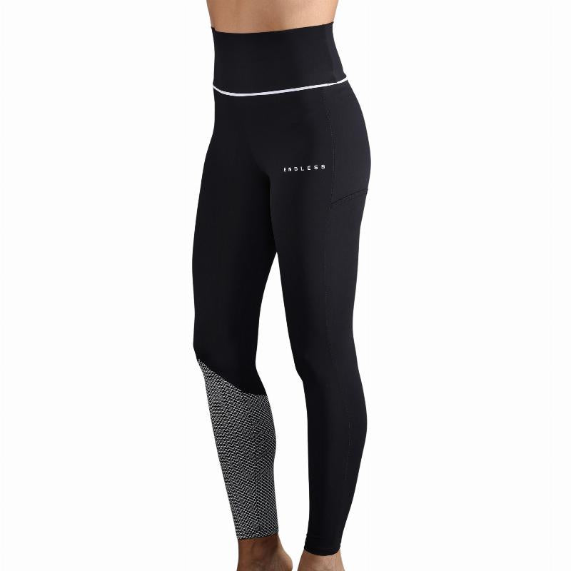 Mallas Endless Vanity Pocket Negro Blanco