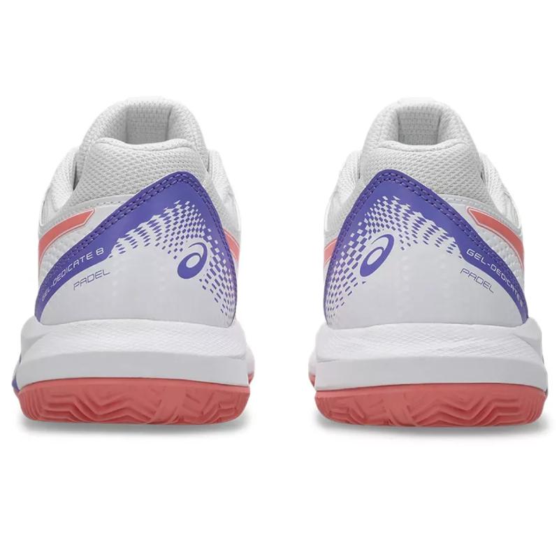 Zapatillas de Padel Asics Gel Dedicate 8 Padel Blanco Rosa Mujer