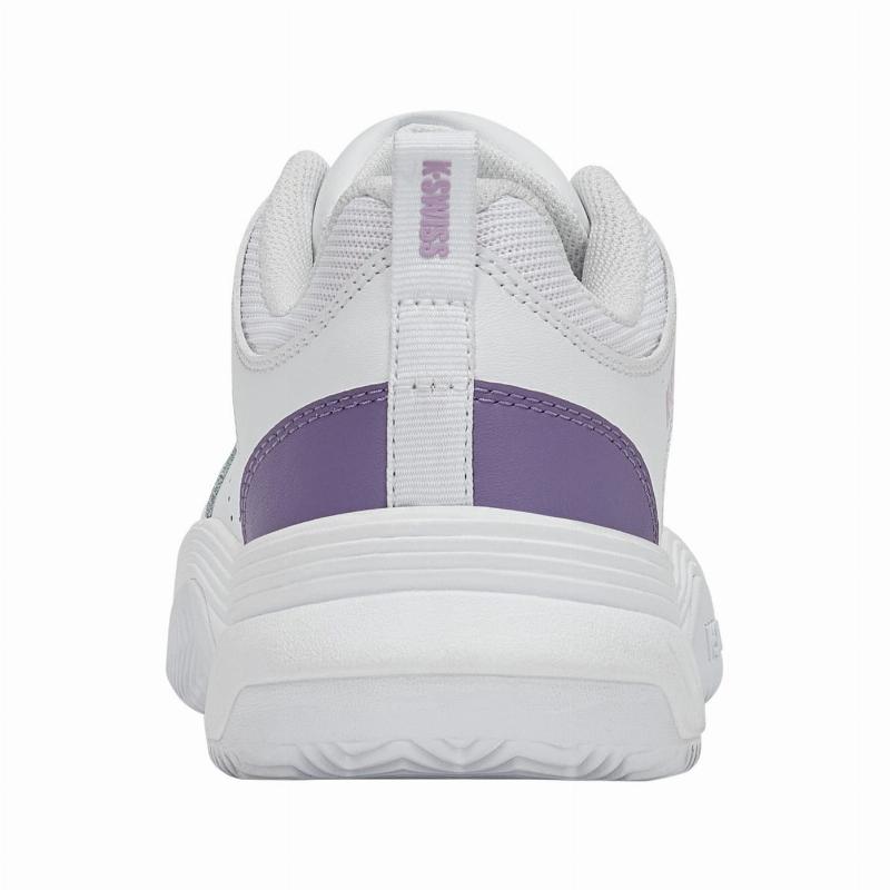 Zapatillas de Pádel de Pádel Kswiss Court Express 2 Clay Blanco Lavanda Mujer