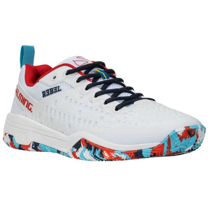 Zapatillas de Padel Salming Rebel Light Dazzle Blanco Rojo Azul Mujer