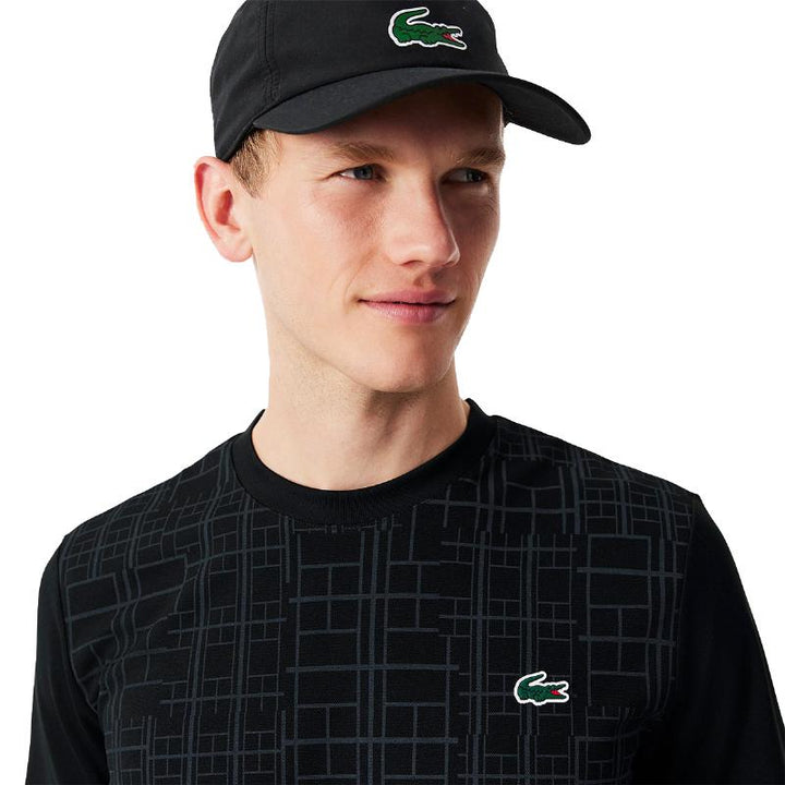 Camiseta Lacoste Novak Djokovic Ultra Dry Negro