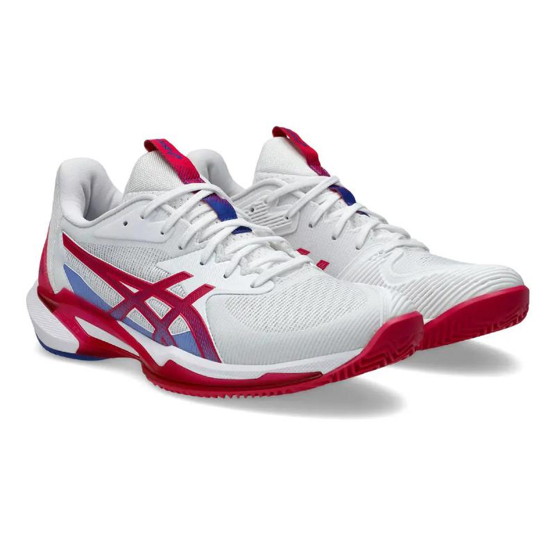 Zapatillas de Padel Asics Solution Speed FF 3 Clay Blanco Rosa Brillante Mujer
