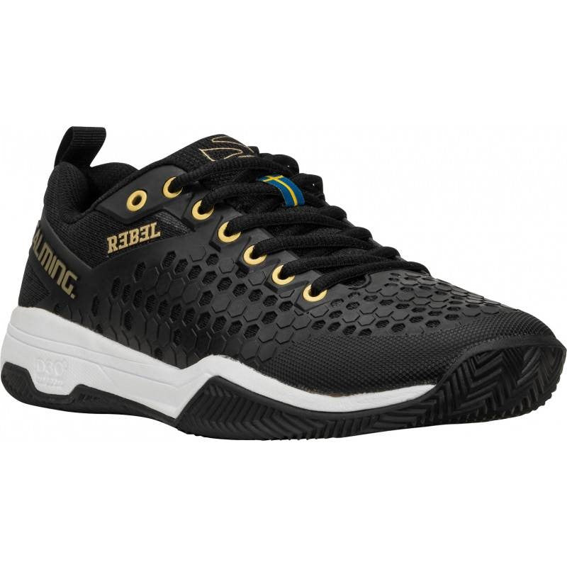 Zapatillas de Padel Salming Rebel Negro Blanco Dorado