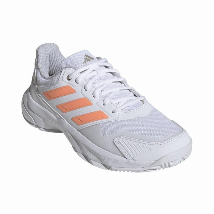 Zapatillas de Padel Adidas CourtJam Control 3 Blanco Naranja Mujer
