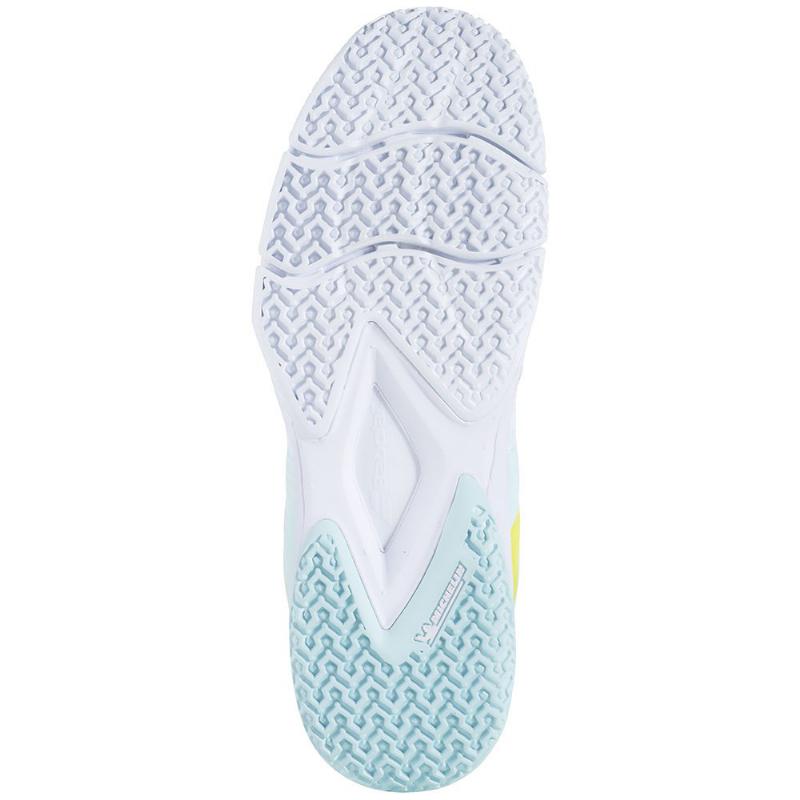 Zapatillas de Padel Babolat Sensa Azul Amarillo Fluor Mujer