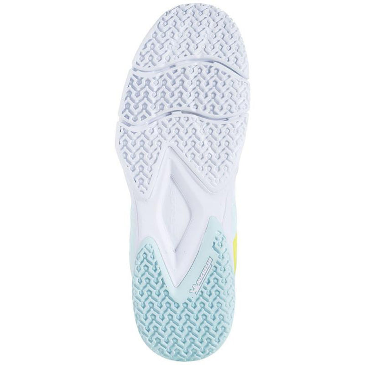Zapatillas de Padel Babolat Sensa Azul Amarillo Fluor Mujer