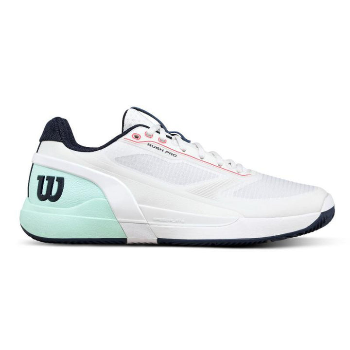 Zapatillas de Padel Wilson Rush Pro 5 Clay Blanco Aguamarina