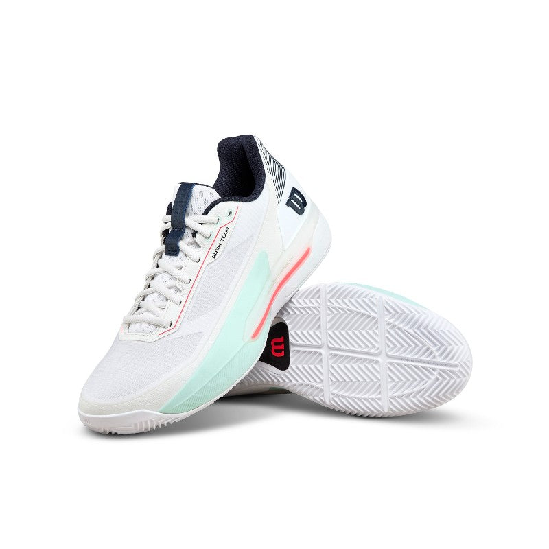 Zapatillas de Padel Wilson Rush Tour 5 Clay Blanco Aqua Coral