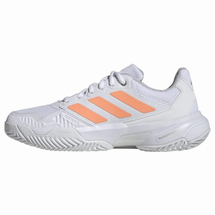 Zapatillas de Padel Adidas CourtJam Control 3 Blanco Naranja Mujer
