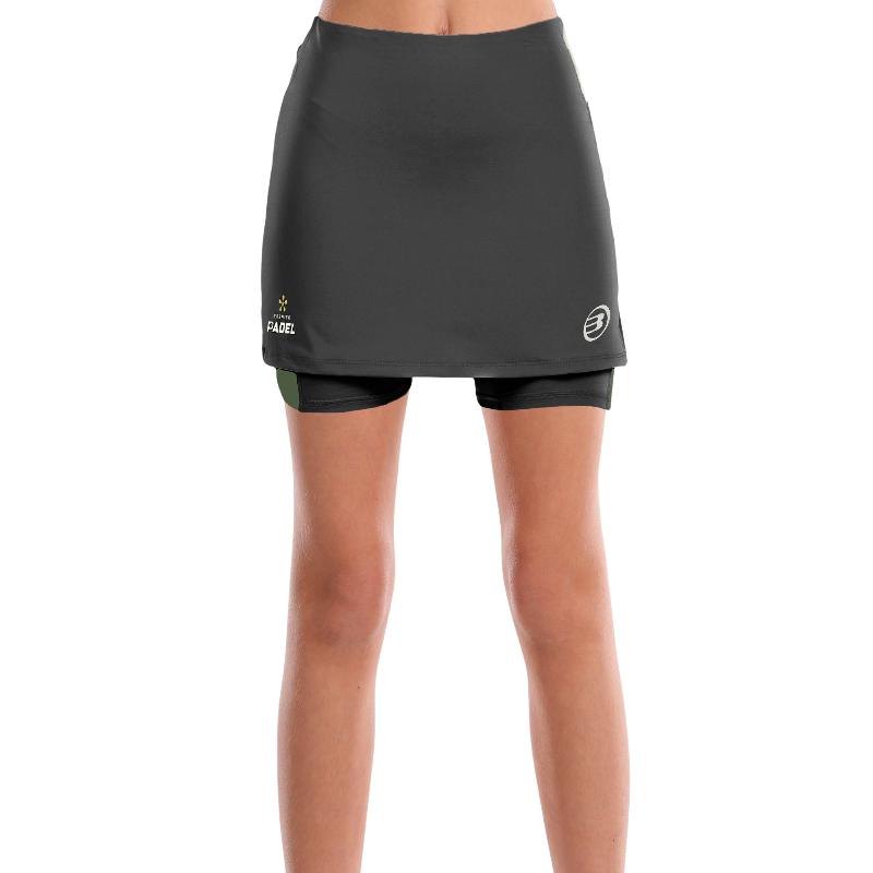 Falda Bullpadel Premier Padel Portoa Negro Junior