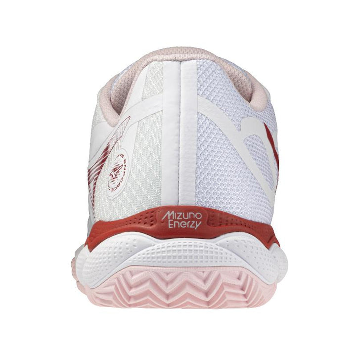 Zapatillas de Padel Mizuno Wave Enforce Court Clay Blanco Rojo Mujer