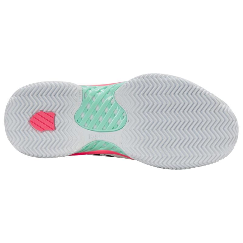 Zapatillas de Padel Kswiss Express Light 3 HB Clay Blanco Menta Rosa Mujer