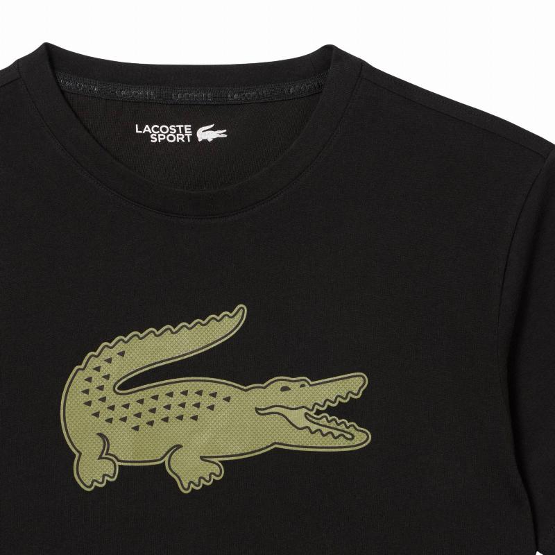 Camiseta Lacoste Sport Negro Kaki