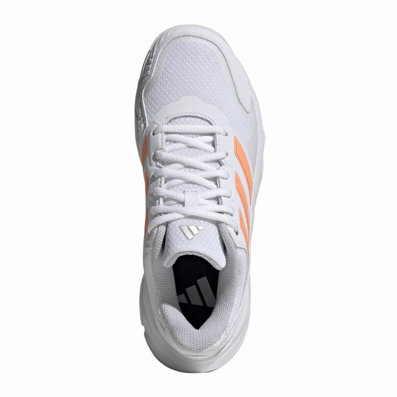 Zapatillas de Padel Adidas CourtJam Control 3 Blanco Naranja Mujer