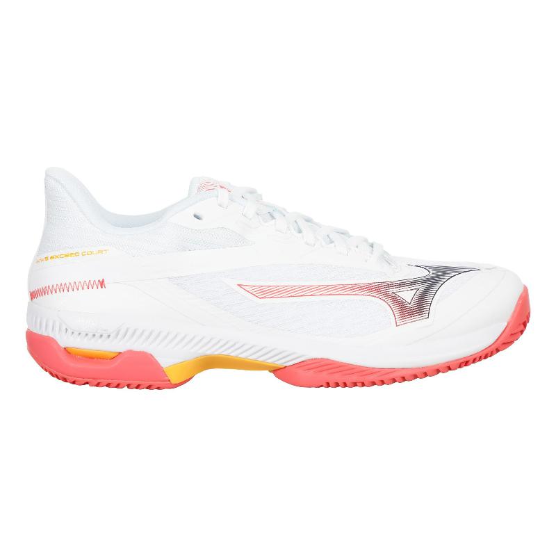 Zapatillas de Pádel de Pádel Mizuno Wave Exceed Court Clay Blanco Coral Mujer