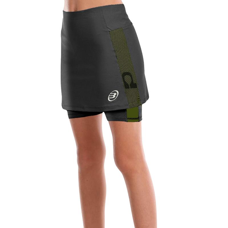 Falda Bullpadel Premier Padel Portoa Negro Junior