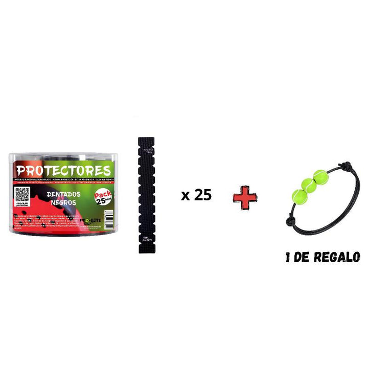 Protector Pro Elite Dentado Negro 25 Unidades