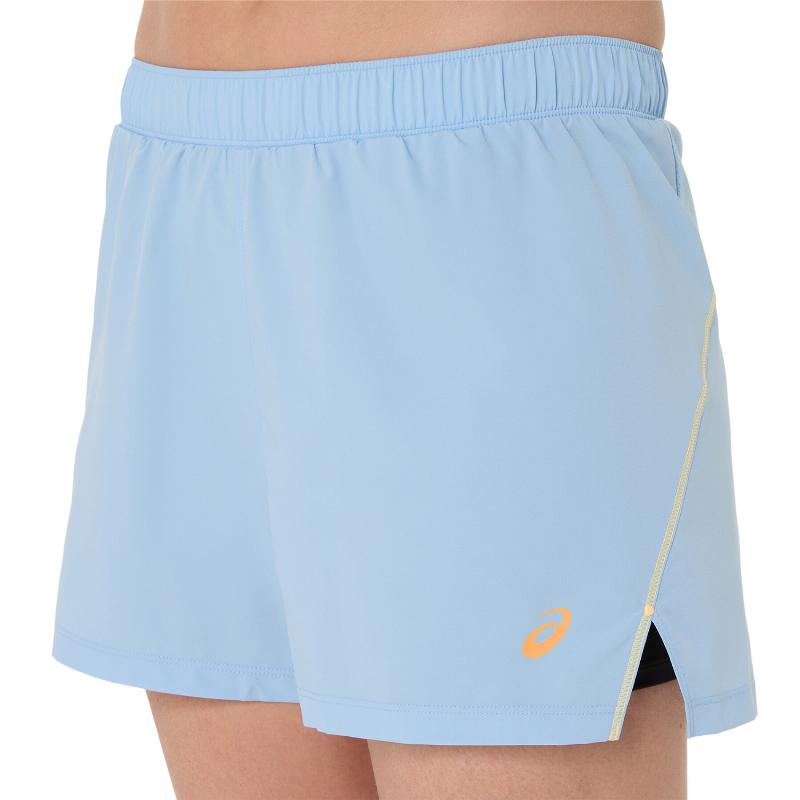 Short Asics Padel Court 2In1 Azul Stone Negro Mujer