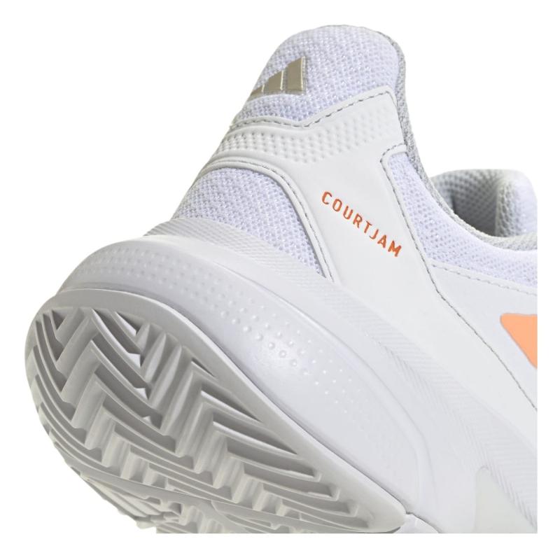 Zapatillas de Padel Adidas CourtJam Control 3 Blanco Naranja Mujer