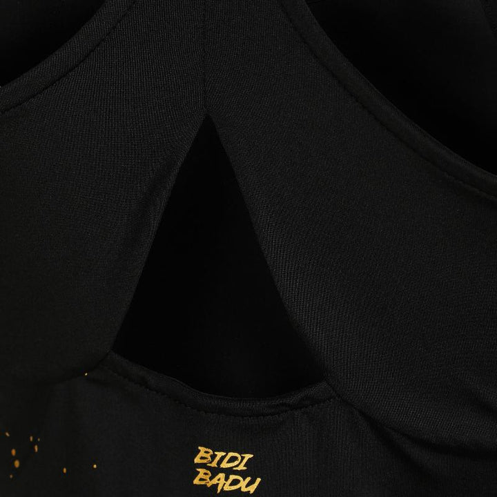 Camiseta Bidi Badu Paris Negro Dorado Mujer