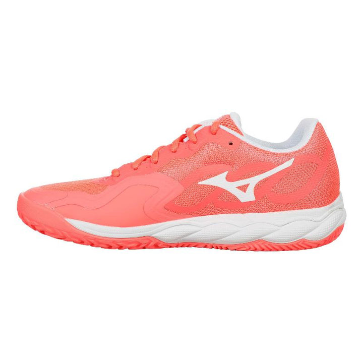 Zapatillas de Pádel de Pádel Mizuno Wave Enforce Court Clay Coral Blanco Mujer