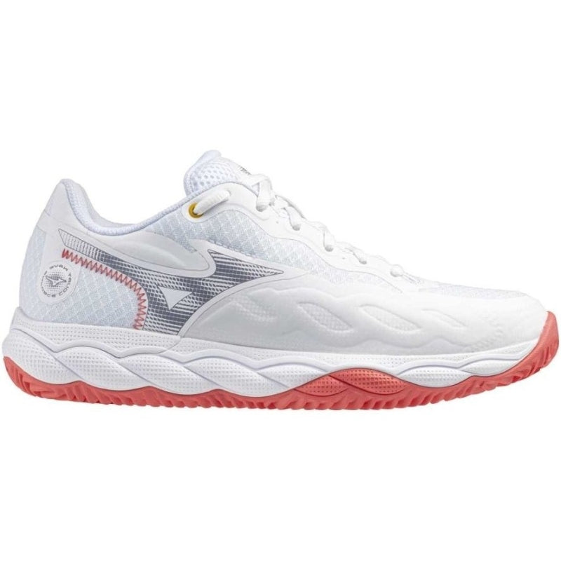 Zapatillas de Padel Mizuno Wave Enforce Court Clay Blanco Azul Coral Mujer