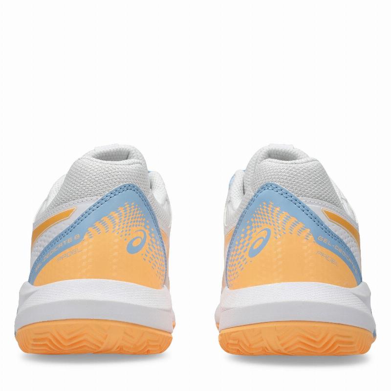 Zapatillas de Padel Asics Gel Dedicate 8 Padel Blanco Naranja Mujer