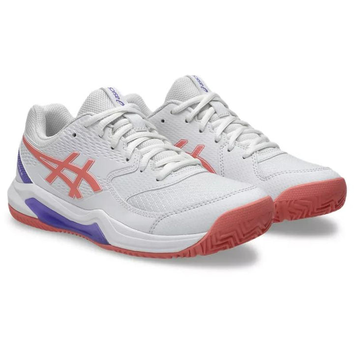 Zapatillas de Padel Asics Gel Dedicate 8 Padel Blanco Rosa Mujer