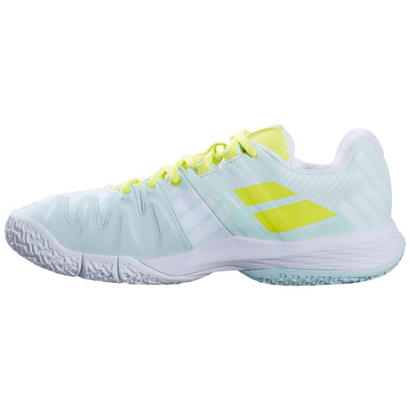 Zapatillas de Padel Babolat Sensa Azul Amarillo Fluor Mujer