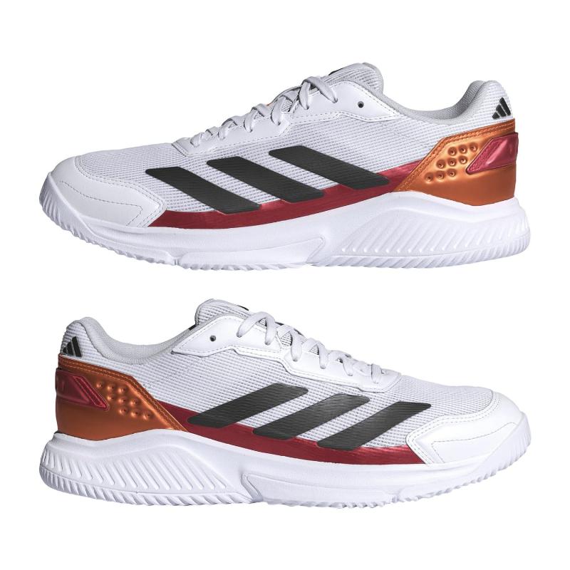 Zapatillas de Padel Adidas Courtquick Padel Blanco Rojo Cobre