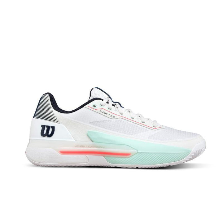Zapatillas de Padel Wilson Rush Tour 5 Clay Blanco Aqua Coral