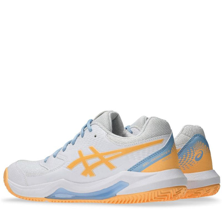 Zapatillas de Padel Asics Gel Dedicate 8 Padel Blanco Naranja Mujer