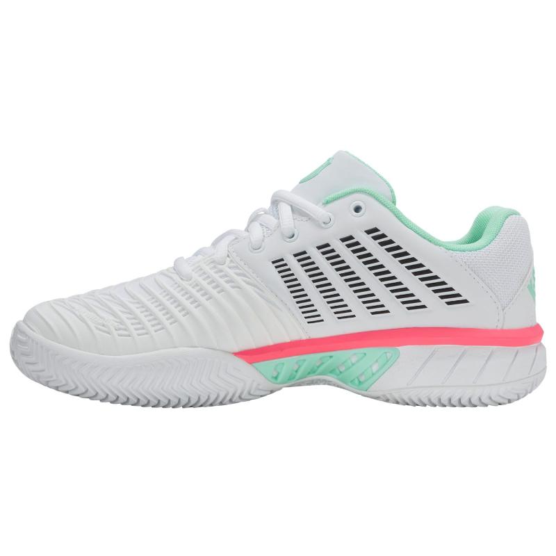 Zapatillas de Padel Kswiss Express Light 3 HB Clay Blanco Menta Rosa Mujer