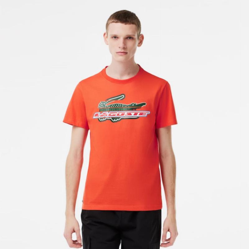 Camiseta Lacoste Sport Algodon Ecologico Naranja