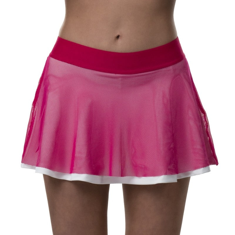Falda Drop Shot Azalea Rosa Blanco