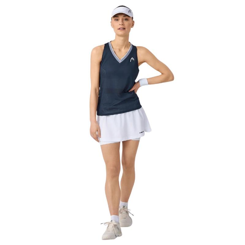 Camiseta Head Performance Azul Marino Plata Mujer