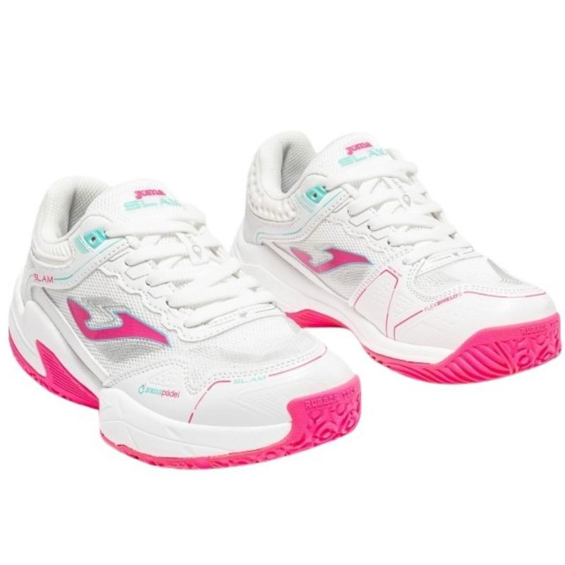 Zapatillas de Padel Joma Slam 2602 Blanco Rosa Junior