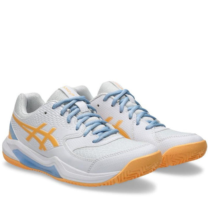 Zapatillas de Padel Asics Gel Dedicate 8 Padel Blanco Naranja Mujer