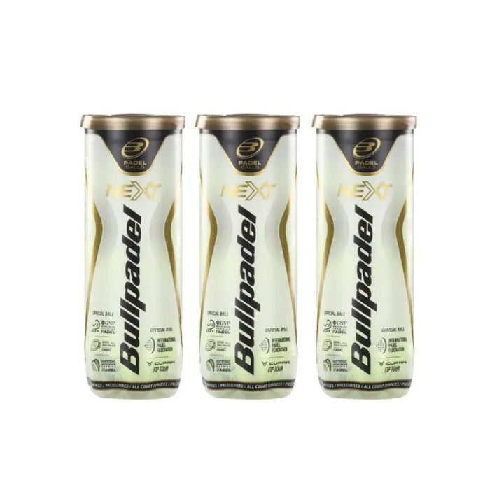 Pack de 3 boîtes de balles Bullpadel FIP Next